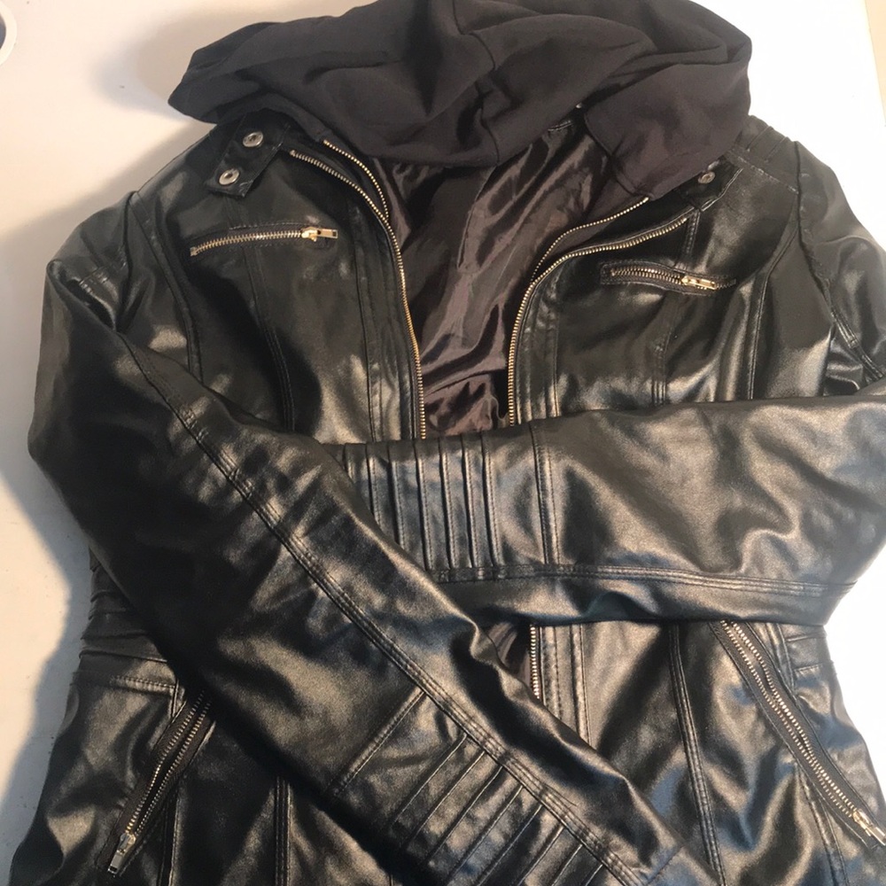 Black leather jacket